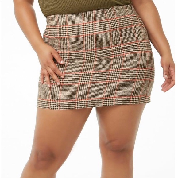 brown plus size mini skirts